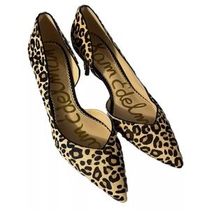 Sam Edelman Dyed Cow Hair Leopard Print High Heel Pumps 8
